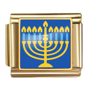 Golden Menorah on Blue