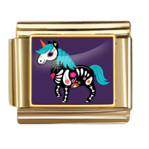 Gold Sugar Skull Unicorn