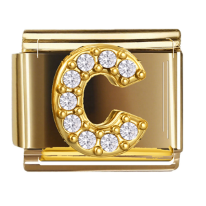 Clear Inset Gold Letter C