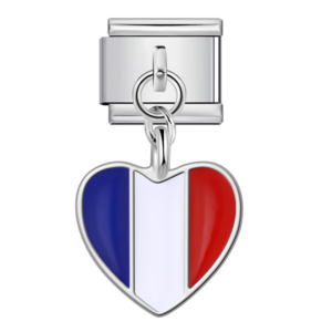 France Flag Heart Pendant