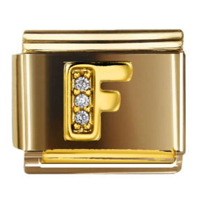 Gold Letter F with Clear Accents