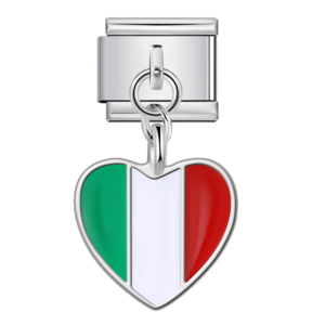 Italy Flag Heart Pendant