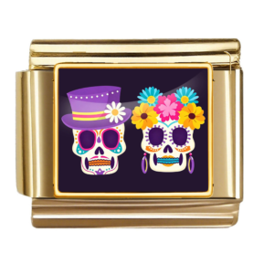 Gold Sugar Skull Couple