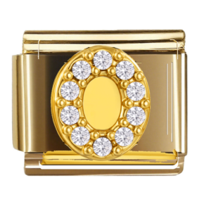 Clear Inset Gold Letter O