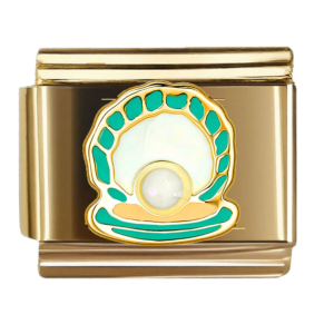 Mint Clam Shell with Pearl