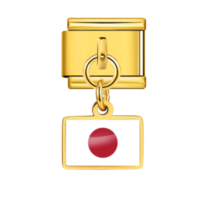 Gold Japan Flag Pendant