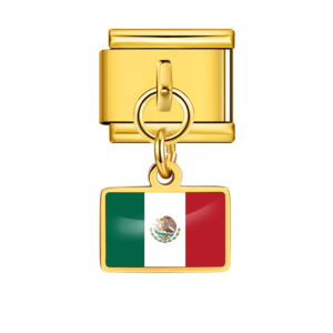 Gold Mexico Flag Pendant