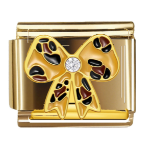 Leopard Bow with Clear Center