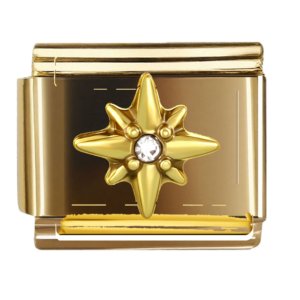 Gold Starburst with Clear Center