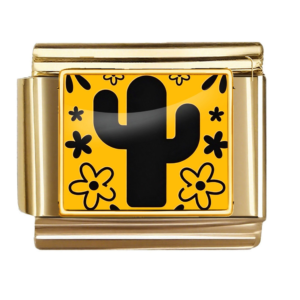 Gold Black Cactus Flowers