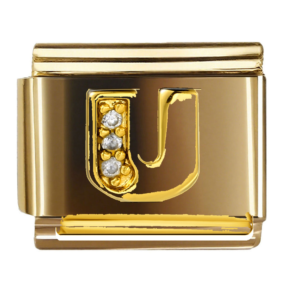 NOOFNO Italian Charm Bracelet Gold Single Letter U Charm - U-J3525