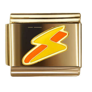 Yellow Orange Lightning Bolt