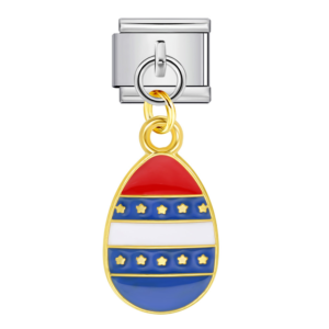 Patriotic Striped Egg Pendant