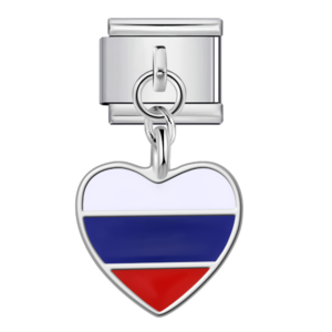 Russia Flag Heart Pendant