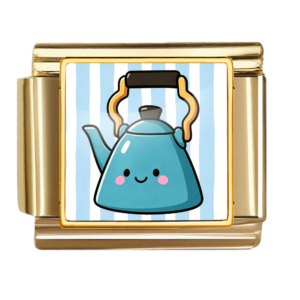 Gold Smiling Blue Kettle