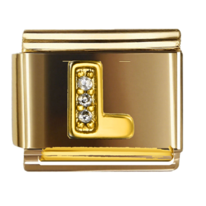 Gold Letter L with Clear Accents