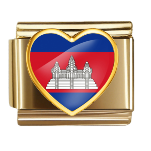 Cambodia Flag Heart