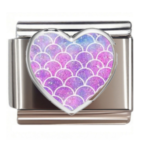 Purple Mermaid Scale Heart
