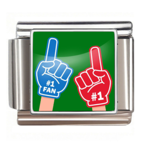 Blue and Red Number One Fan Hands Link