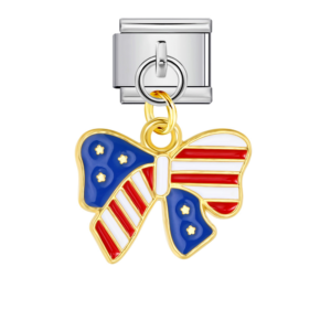 American Flag Bow Pendant