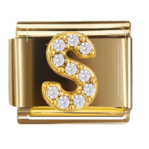 Gold Letter S with Clear Accents