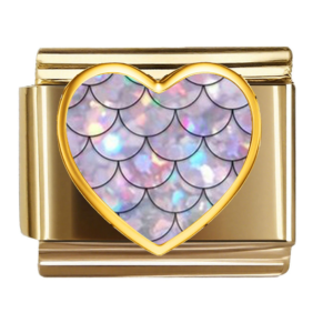 Iridescent Mermaid Scale Heart