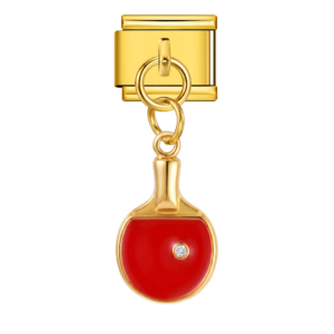 Red Table Tennis Paddle Pendant