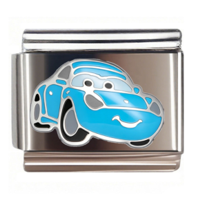 Smiling Blue Cartoon Car
