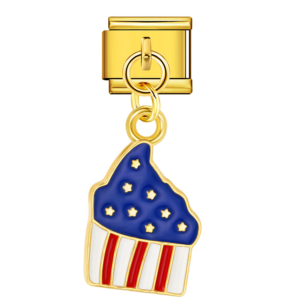US Flag Cupcake Pendant