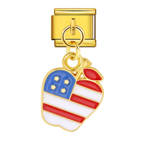 US Flag Apple Pendant