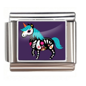 Silver Sugar Skull Unicorn