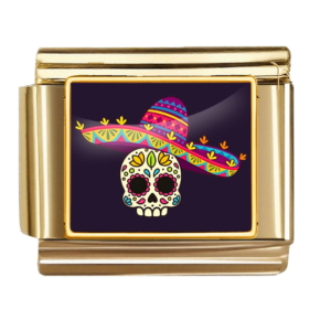 Gold Sombrero Sugar Skull