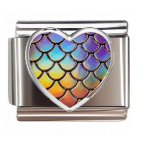 Rainbow Mermaid Scale Heart