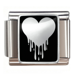 Silver Dripping Heart