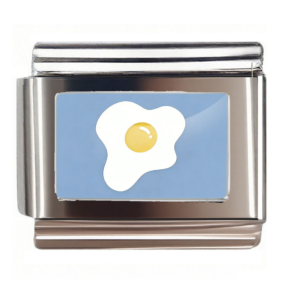 Fried Egg on Blue