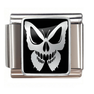 Silver Butterfly Skull