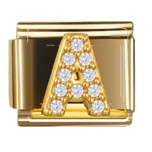 Clear Inset Gold Letter a