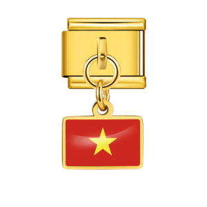 Gold Vietnam Flag Pendant