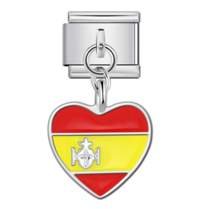 Spain Flag Heart Pendant