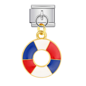 Red White Blue Life Ring Pendant