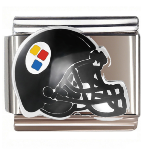 Football Player with Tri-Color Badge Italian Charms Bracelet