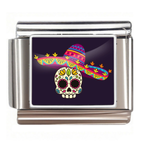 Silver Sombrero Sugar Skull