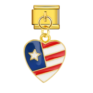 American Flag Heart Pendant