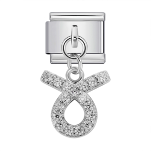 Silver Taurus Clear-accent Pendant