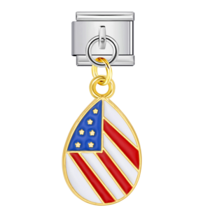 US Flag Teardrop Pendant