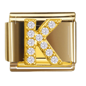 Clear Inset Gold Letter K