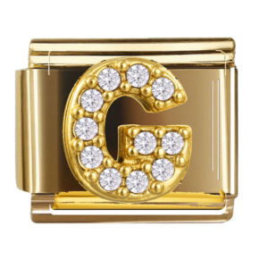 Clear Inset Gold Letter G