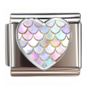Pastel Mermaid Scale Heart
