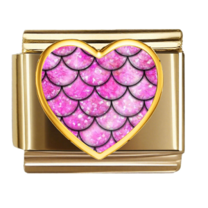Pink Speckled Gold Heart