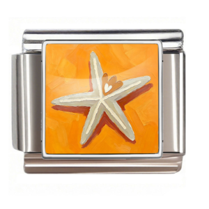 Orange Starfish with Shell